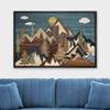 wall26 Framed Canvas Print Wall Art Wood Panel Cloudy Mountain Pine Forest Nature Wilderness Digital Art Modern Art Farmhouse/Country Decorative for Living Room, Bedroom, Office - 16x24 Black view 2