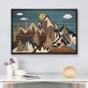 wall26 Framed Canvas Print Wall Art Wood Panel Cloudy Mountain Pine Forest Nature Wilderness Digital Art Modern Art Farmhouse/Country Decorative for Living Room, Bedroom, Office - 16x24 Black view 3