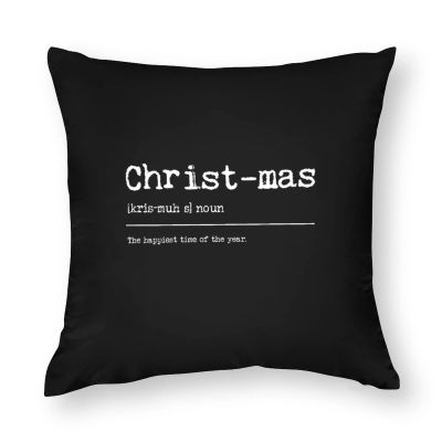 TiuKiu ChristmasThrow Pillow Covers 16"x16"Christmas Definition Farmhouse Accent Decor Square Decorative Cushion Cases for Couch Bed Sofa