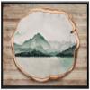 wall26 Framed Canvas Print Wall Art Wood Ring Pastel Mountain Mist Forest Nature Wilderness Digital Art Modern Art Farmhouse/Country Decorative for Living Room, Bedroom, Office - 16x24 Black view 1