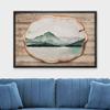 wall26 Framed Canvas Print Wall Art Wood Ring Pastel Mountain Mist Forest Nature Wilderness Digital Art Modern Art Farmhouse/Country Decorative for Living Room, Bedroom, Office - 16x24 Black view 2