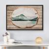 wall26 Framed Canvas Print Wall Art Wood Ring Pastel Mountain Mist Forest Nature Wilderness Digital Art Modern Art Farmhouse/Country Decorative for Living Room, Bedroom, Office - 16x24 Black view 3