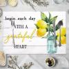 Begin Each Day with A Grateful Heart Lemon Placemats Set of 4 Rustic Wood Inspirational Saying Canvas Table Mats Decoration for Dining Kitchen Farmhouse 12x18 Inch Washable Heat-Resistant Mats view 3