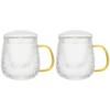 DEPILA 2 pieces Glass Tea Cup tea cup with filter glass teapot with filter glass tea mug with Lid and Cups view 1