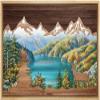 wall26 Framed Canvas Print Wall Art Wood Panel Deer Forest Lake Landscape Nature Wilderness Digital Art Modern Art Farmhouse/Country Decorative for Living Room, Bedroom, Office - 16x24 Natural view 1