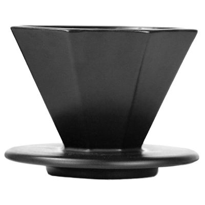 DEPILA Ceramics Octagonal Coffee Drip Filter Coffee Dripper Cup V60 Filter Cup Hand Coffee Dripper Stand Cup Thickened Filter Cup Household, White Big Cups (Color : Black Big)