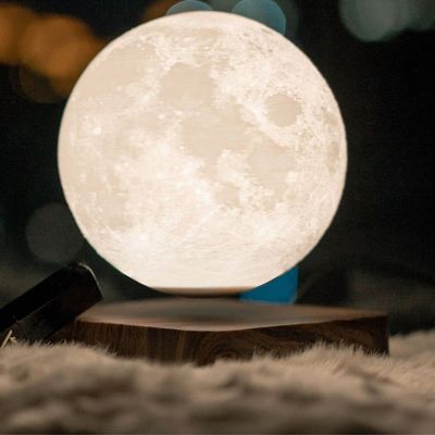 MOOCCI Magnetic Levitating Moon Lamp, 3D Printed Realistic Moon Surface with Warm White Light, Unique Valentine's Day Christmas Gift for Wife Girlfriend Women Mom, Cool Home Decor