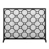 Fireplace Screen Simple Wrought Iron Fireplace Screen Partition Floor Home Guardrail with Net Fireplace Door Fence Indoor Spark Screen Spark Guard Cover (Color : Gray) view 1