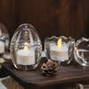 6pcs Clear Glass Tea Light Candle Holders Elegant Decorative Centerpieces for Weddings Thanksgiving and Home Decor Transparent Votive Candle Holders for Romantic Ambiance view 2