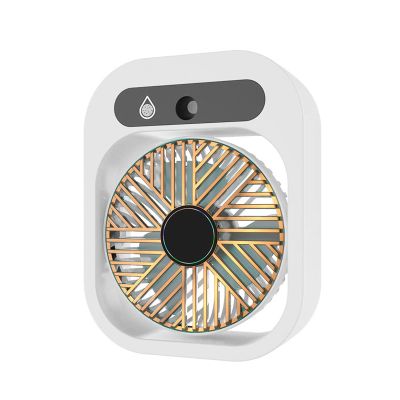 Portable Desktop Fan, USB Rechargeable 3-speed Cooling Fan Quiet Speeds Adjustable Tilt Table Air Conditioning Fans for Indoor, Outdoor, Travel, Camping/1449 (Color : Branco, Size : 2000 mA)