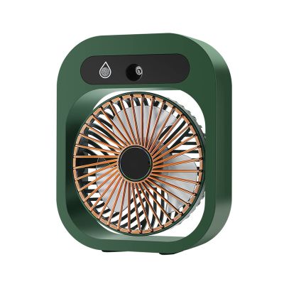 Portable Desktop Fan, USB Rechargeable 3-speed Cooling Fan Quiet Speeds Adjustable Tilt Table Air Conditioning Fans for Indoor, Outdoor, Travel, Camping/1449 (Color : Green, Size : 1200 mA)