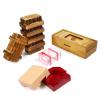 Hanaive 5 Pack Christmas Wooden Puzzle Box Brain Teaser Gift, classicStyle view 1