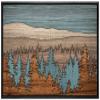 wall26 Framed Canvas Print Wall Art Wood Grain Panel Dark Pine Tree Forest Nature Wilderness Digital Art Modern Art Farmhouse/Country Decorative for Living Room, Bedroom, Office - 16x24 Black view 1