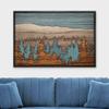 wall26 Framed Canvas Print Wall Art Wood Grain Panel Dark Pine Tree Forest Nature Wilderness Digital Art Modern Art Farmhouse/Country Decorative for Living Room, Bedroom, Office - 16x24 Black view 2