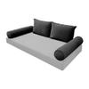 Prolinemax Style V1 Full Size Velvet Pipe Trim Indoor Daybed Bolster Pillow Cushion Fitted Sheet |Cover ONLY| AD350 view 2