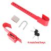 Heavy Duty Steel Cargo Door Lock/Standard Shipping Container Lock with 4 Keys Adjustment Range: 12-1/2" - 18-7/8" Coated with red ColorKeyed Differently view 2