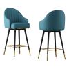IBOWZ Bar Stools Dining Chair Stylish Swivel Bar Stool Set of 2, Counter Height Upholstered Barstool, Modern Bar Chair with Metal Legs and Metal Footrests (Faux Leather Seat and Back) view 1