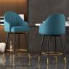 IBOWZ Bar Stools Dining Chair Stylish Swivel Bar Stool Set of 2, Counter Height Upholstered Barstool, Modern Bar Chair with Metal Legs and Metal Footrests (Faux Leather Seat and Back) view 2