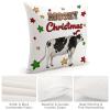 TiuKiu Decorative Throw Pillow Cover Mooey Christmas Home Decor Cow Animal Lover Cushion Pillowcase 22"x22" Square Pillow Case for Couch Outdoor Sofa Bedroom Office Car Decor view 4
