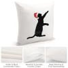 TiuKiu Christmas Kitten Santa Cat Pet Silhouette Decorative Throw Pillow Case Cat with Santa Hat Square Cushion Cover Pillowcase for Couch Sofa Bedroom Decor 24"x24" view 4