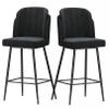 IBOWZ Bar Stools Dining Chair Stylish Bar Stools Set of 2, Modern Velvet Bar Chairs with Backrest and Foot Bar for Kitchen, Cafe Dinner, Pub, Seat Hight 65cm view 1