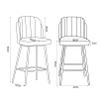 IBOWZ Bar Stools Dining Chair Stylish Bar Stools Set of 2, Modern Velvet Bar Chairs with Backrest and Foot Bar for Kitchen, Cafe Dinner, Pub, Seat Hight 65cm view 3
