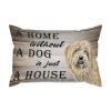 A House Without A Dog is Just A House Shih Tzu Lumbar Throw Pillow Covers Paw Print Rectangle Decorative Pillow Cover 12x18in Pillowcases for Bed Couch Sofa Living Room Chair Soft Cushion Case view 1