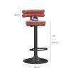 Bar Stools Dining Chair Breakfast Bar Stools Set of 2 Velvet Fabric Swivel Adjustable Counter Height Stools with Back Armless Chairs for Home Kitchen Island Pub Black view 3
