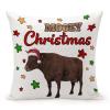 TiuKiu Cow Animal Lover Decorative Throw Pillow Case Mooey Christmas Square Cushion Cover Pillowcase for Couch Sofa Bedroom Decor 24"x24" view 1