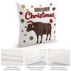 TiuKiu Cow Animal Lover Decorative Throw Pillow Case Mooey Christmas Square Cushion Cover Pillowcase for Couch Sofa Bedroom Decor 24"x24" view 4