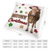 TiuKiu Cow Animal Lover Decorative Throw Pillow Case Mooey Christmas Square Cushion Cover Pillowcase for Couch Sofa Bedroom Decor 26"x26" view 2