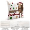 TiuKiu Cow Animal Lover Decorative Throw Pillow Case Mooey Christmas Square Cushion Cover Pillowcase for Couch Sofa Bedroom Decor 26"x26" view 4
