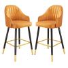 Bar Stools Dining Chair Metal Bar Stools Armless Bar Chairs Set of 2, Industrial Barstools PU Leather Dining Chairs with Backs Tall Stool for Kitchen Counter,Home and Restaurants Indoor Outd view 1