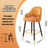 Bar Stools Dining Chair Metal Bar Stools Armless Bar Chairs Set of 2, Industrial Barstools PU Leather Dining Chairs with Backs Tall Stool for Kitchen Counter,Home and Restaurants Indoor Outd view 3