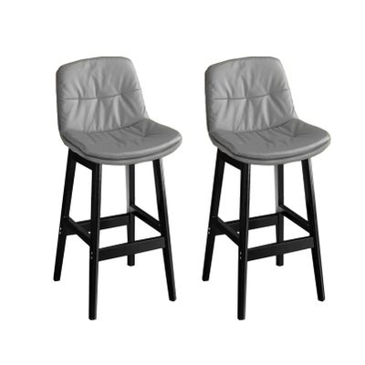 Bar Stools Dining Chair Faux Leather Counter Stool, Set of 2 Thick Cushion Bar Chair with Back Wooden Frame Modern Barstool Luxury Dinning Chair for Kitchen Counter Island