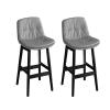 Bar Stools Dining Chair Faux Leather Counter Stool, Set of 2 Thick Cushion Bar Chair with Back Wooden Frame Modern Barstool Luxury Dinning Chair for Kitchen Counter Island view 1