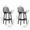 Bar Stools Dining Chair Faux Leather Counter Stool, Set of 2 Thick Cushion Bar Chair with Back Wooden Frame Modern Barstool Luxury Dinning Chair for Kitchen Counter Island view 2