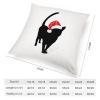 Decorative Throw Pillow Cover Cat with Santa Hat Home Decor Christmas Kitten Santa Cat Pet Silhouette Cushion Pillowcase 18"x18" Square Pillow Case for Couch Outdoor Sofa Bedroom Office Car Decor view 2