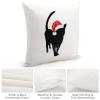 Decorative Throw Pillow Cover Cat with Santa Hat Home Decor Christmas Kitten Santa Cat Pet Silhouette Cushion Pillowcase 18"x18" Square Pillow Case for Couch Outdoor Sofa Bedroom Office Car Decor view 4