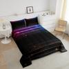 Purple Blue Ombre Comforter Set Queen Geometric Stripes Comforter Space Stars Galaxy Bedding Set With 2 Pillowcases Bedroom Decor Starry Sky Gradient Down Comforter For Kids Boys Girls Women Men view 2