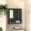 TaoHFE Black Medicine Cabinet, 2 Doors 3 Open Shelf, Wall Mounted Wooden Storage Cabinet Over Toilet view 4