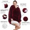 Aemilas Wearable Blanket Hoodie - Sherpa Blanket Sweatshirt as Birthday Gifts for Wife Women,Plush Hooded Blanket with Giant Pocket(Burgundy Red) view 4