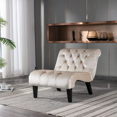 Accent Chair Comfort for Living Room,Lounge,Bedroom,Office Decorative,Velvet Tufted Armchair,Upholstered Barrel Chair Square Bedroom Chair Perfect,Accent Living Room Chair/Leisure Chair (Beige)