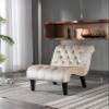 Accent Chair Comfort for Living Room,Lounge,Bedroom,Office Decorative,Velvet Tufted Armchair,Upholstered Barrel Chair Square Bedroom Chair Perfect,Accent Living Room Chair/Leisure Chair (Beige) view 1