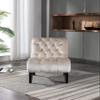 Accent Chair Comfort for Living Room,Lounge,Bedroom,Office Decorative,Velvet Tufted Armchair,Upholstered Barrel Chair Square Bedroom Chair Perfect,Accent Living Room Chair/Leisure Chair (Beige) view 3