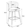 Bar Stools Dining Chair Stylish Bar Stools Set of 2, Velvet Breakfast Kitchen Counter Chairs, Bar Chairs High Stools with Metal Legs and Footrest for Kitchen Island, Seat Height 55/65cm view 2
