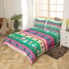 Christmas Bedding Set Cute Snowman Santa Claus Deer Comforter Cover for Kids Christmas Tree Xmas Theme Duvet Cover Breathable Pink Geometric Stripes Bedspread Cover Room Decor Quilt Cover Full Size view 3