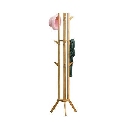 VNABO Coat Rack with 6 Hooks Free Standing Coat Rack Tree Retro Minimalist Coat Stand for Entryway Hallway Bedroom Office