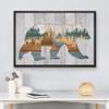 wall26 Framed Canvas Print Wall Art Wood Panel Bear Pine Tree Mountain Vista Nature Wilderness Digital Art Modern Art Farmhouse/Country Decorative for Living Room, Bedroom, Office - 16x24 Black view 3