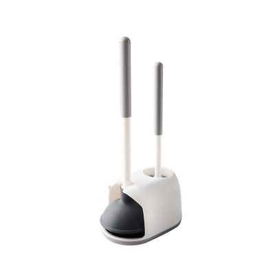 FIDDAA Toilet Plunger Bowl Brush Set, Heavy Duty Toilet Plunger Scrubber Cleaner Holder Combo for Cleaning